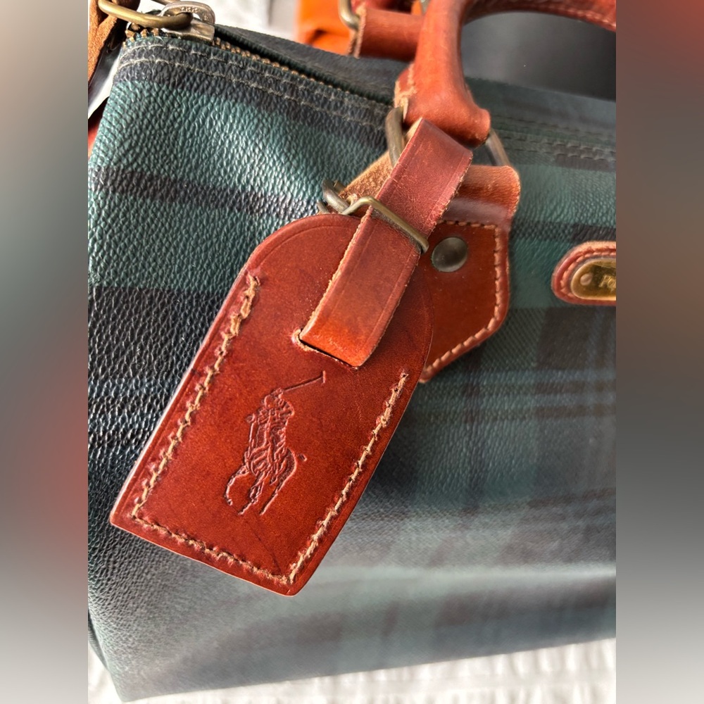 Vintage Polo Ralph Lauren Plaid Boston Satchel Handbag - Picture 5 of 15